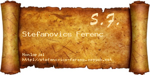 Stefanovics Ferenc névjegykártya