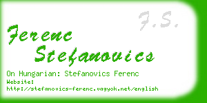 ferenc stefanovics business card